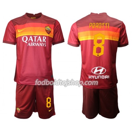 AS Roma Diego Perotti 8 Børn Hjemme Fodboldsæt 2020-21 S/S (+ Korte bukser)